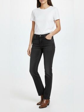 AG The Stilt Cigarette Jeans Black Denim Womens Size 30